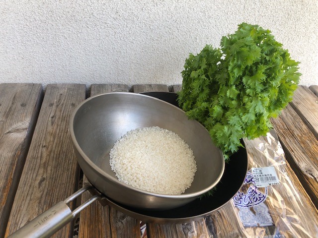 画像: カフでわさび菜ご飯を作ろう！（手抜き料理）　純チタン深型フライパン